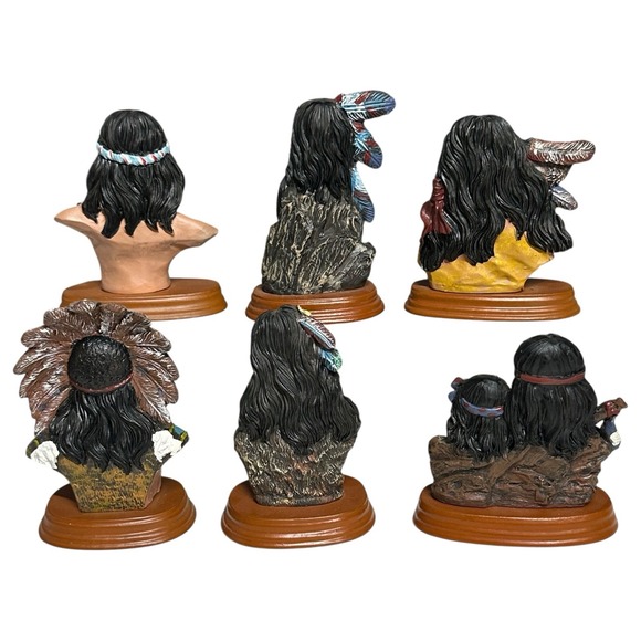 VTG Native American Indian Figurine K's Collection Resin Chief Women LOT OF 6 - Picture 8 of 13